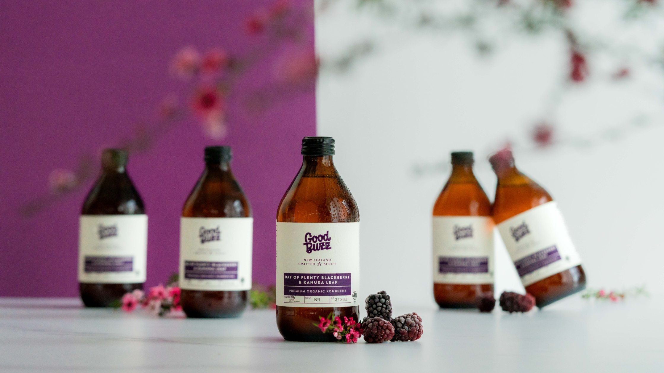 A-Series kombucha Bay of Plenty Blackberry Good Buzz