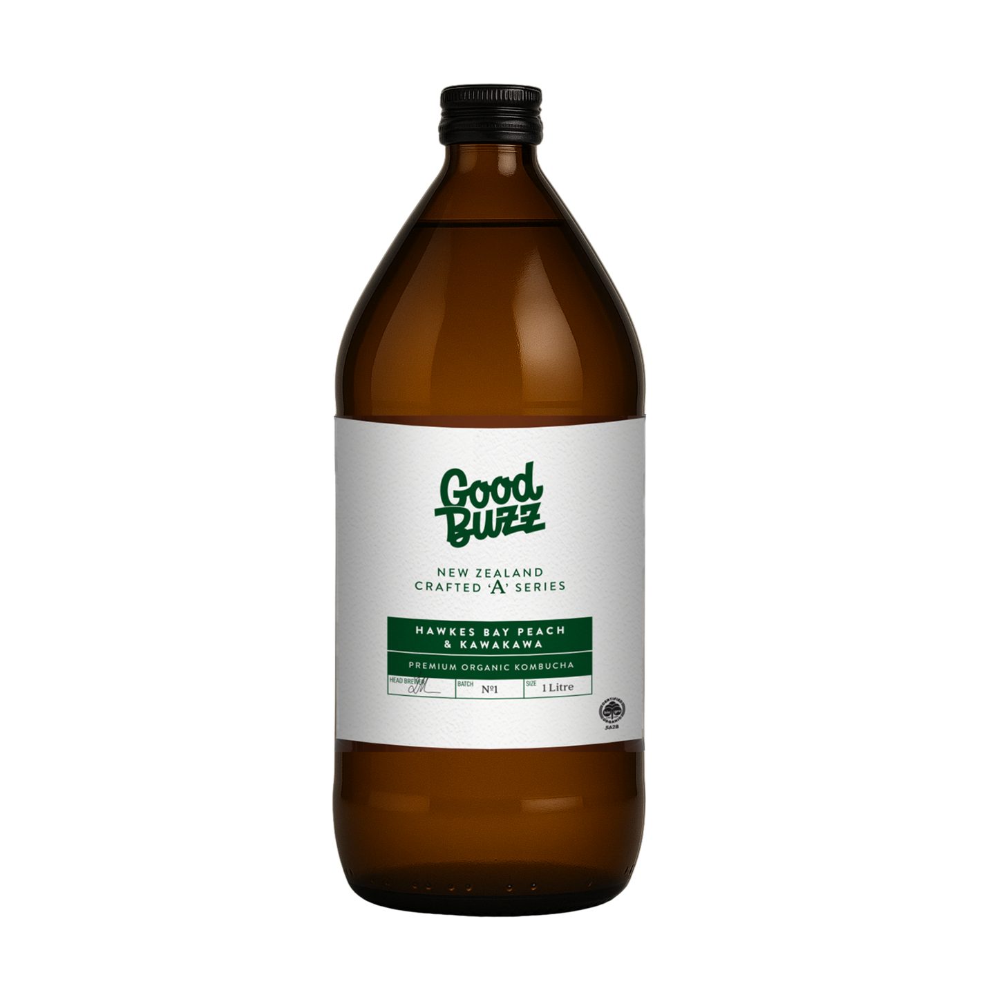 Hawkes Bay Peach & Kawakawa Kombucha 1L - 6pack