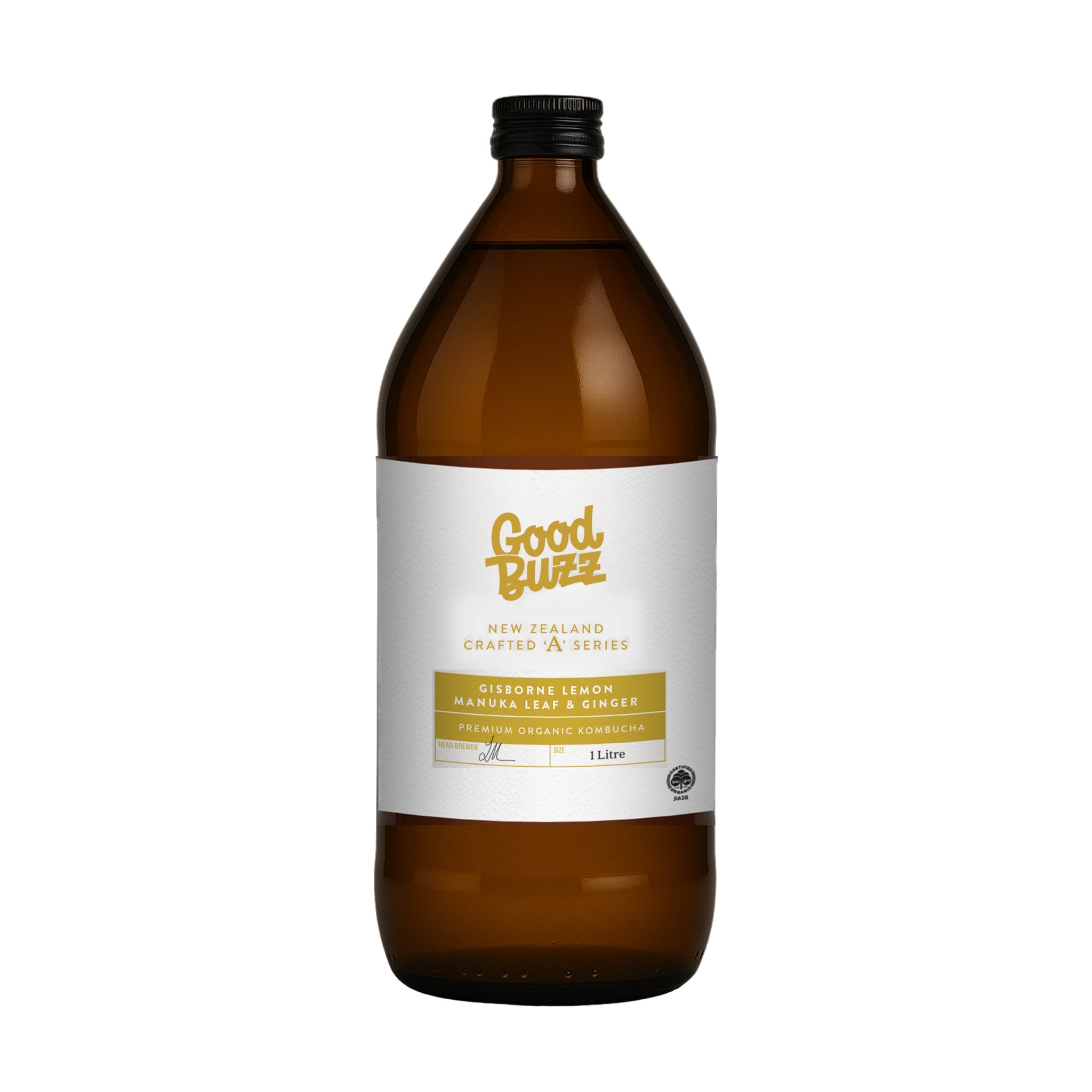 Gisborne Lemon Manuka Leaf & Ginger Kombucha 1L - 6 pack