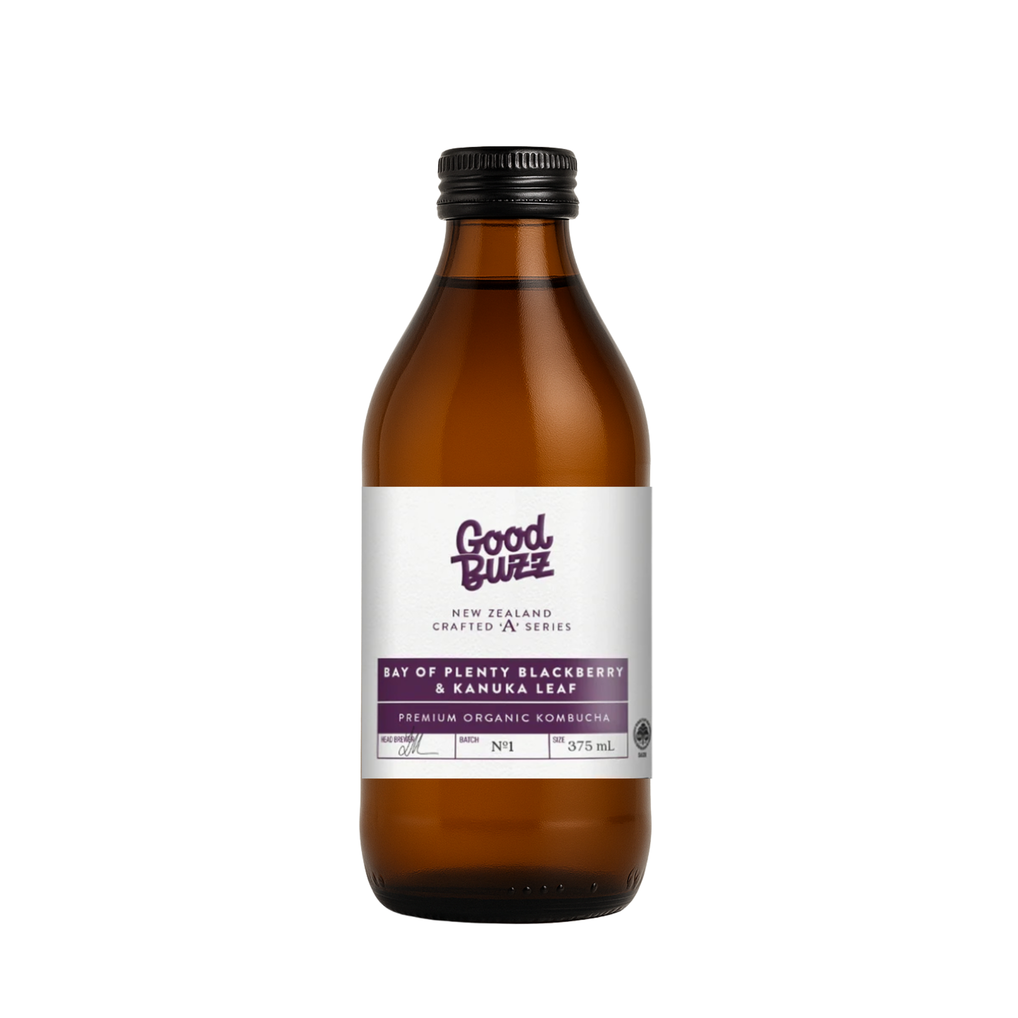 BOP Blackberry & Kanuka Leaf Kombucha 375ml 12-Pack