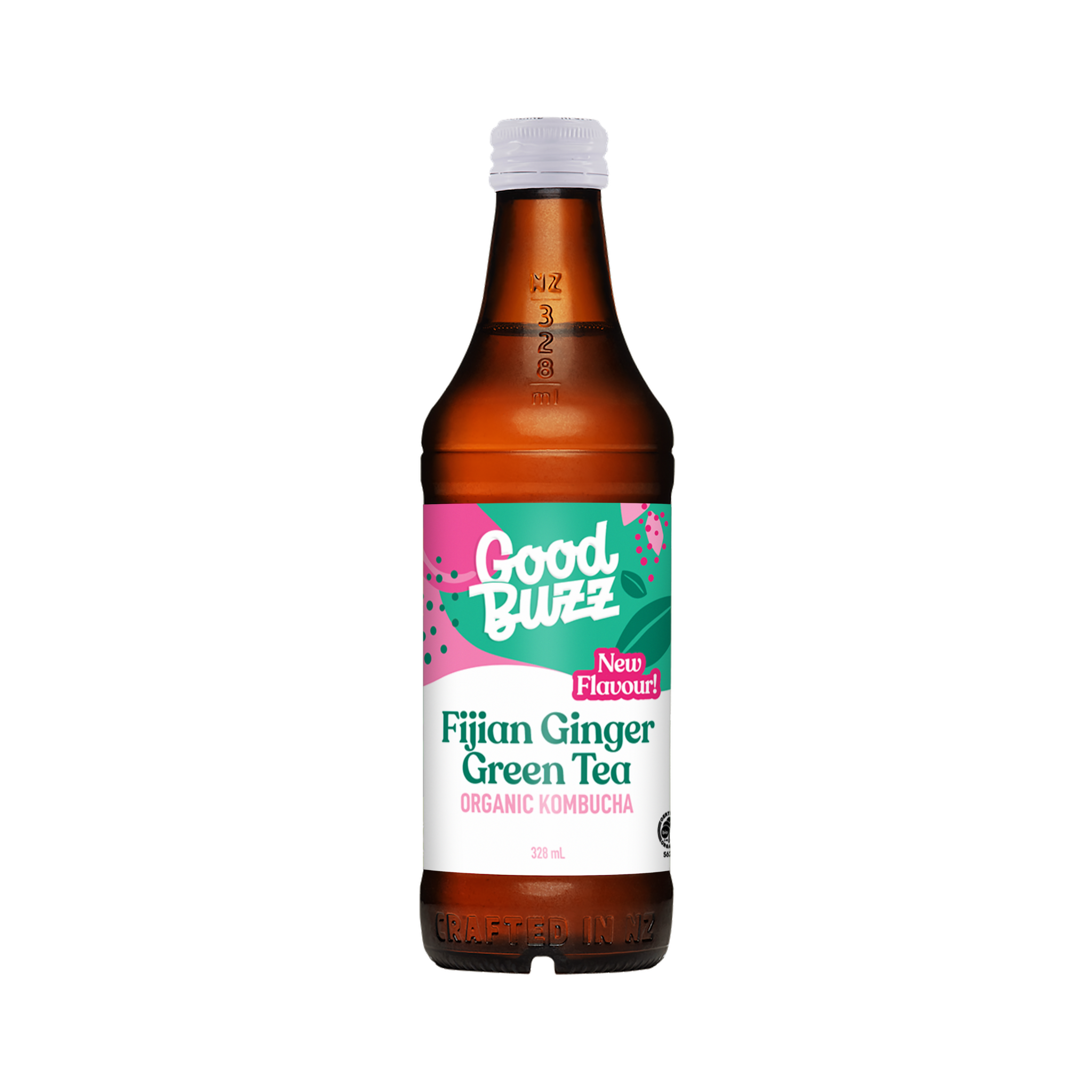 Fijian Ginger Green Tea Kombucha 328ml 12-pack