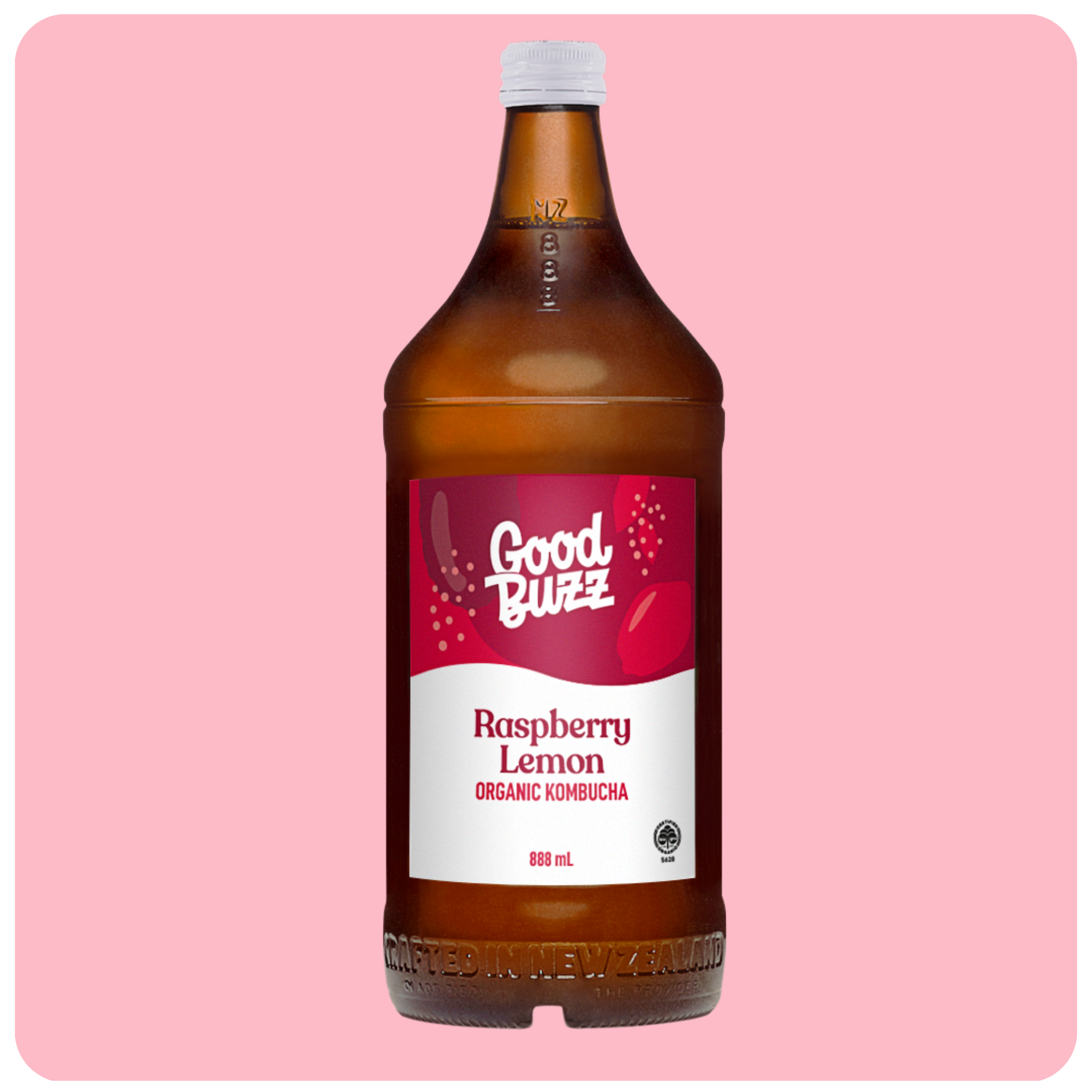 Raspberry Lemon Kombucha 888ml 8-pack
