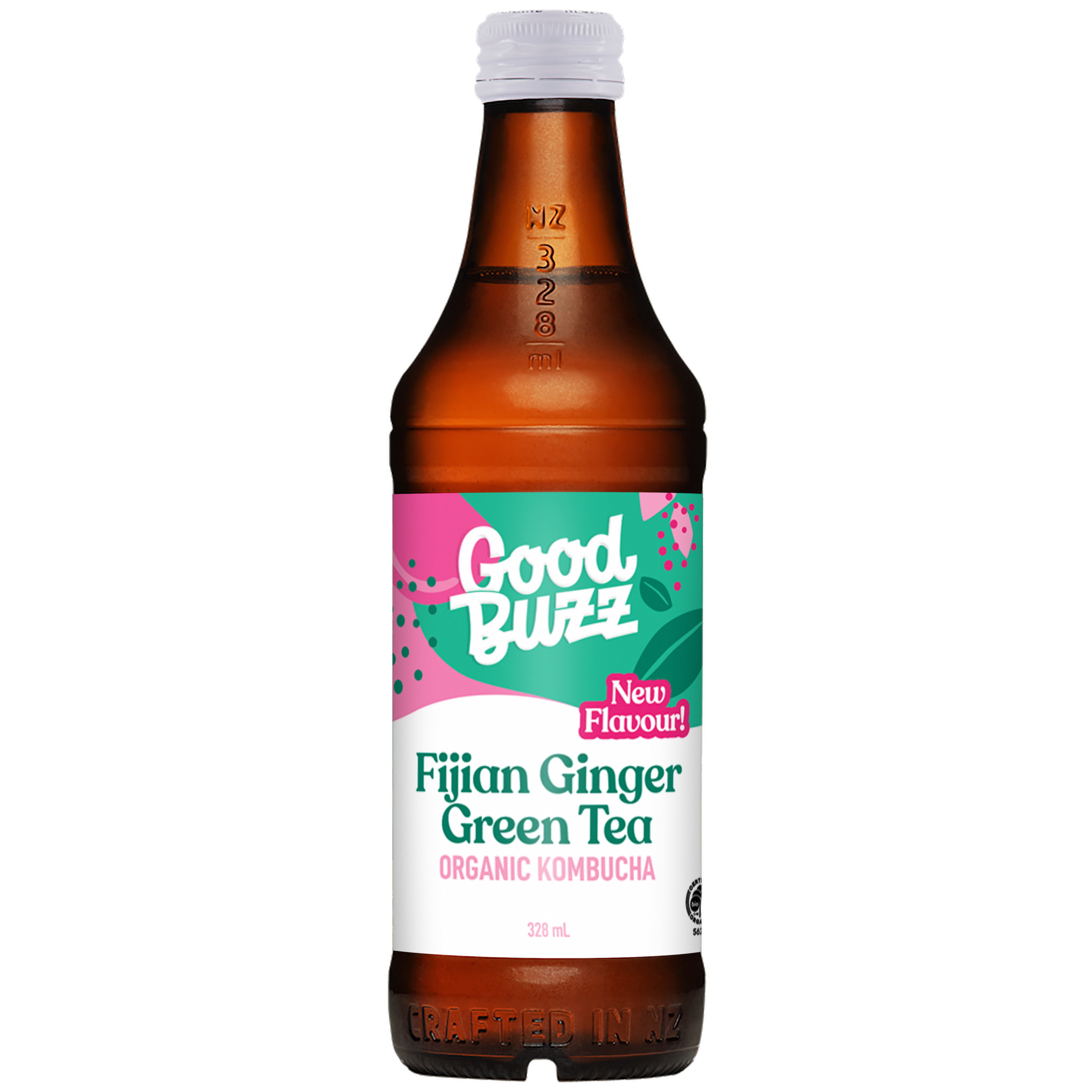 Fijian Ginger Green Tea Kombucha 328ml 12-pack