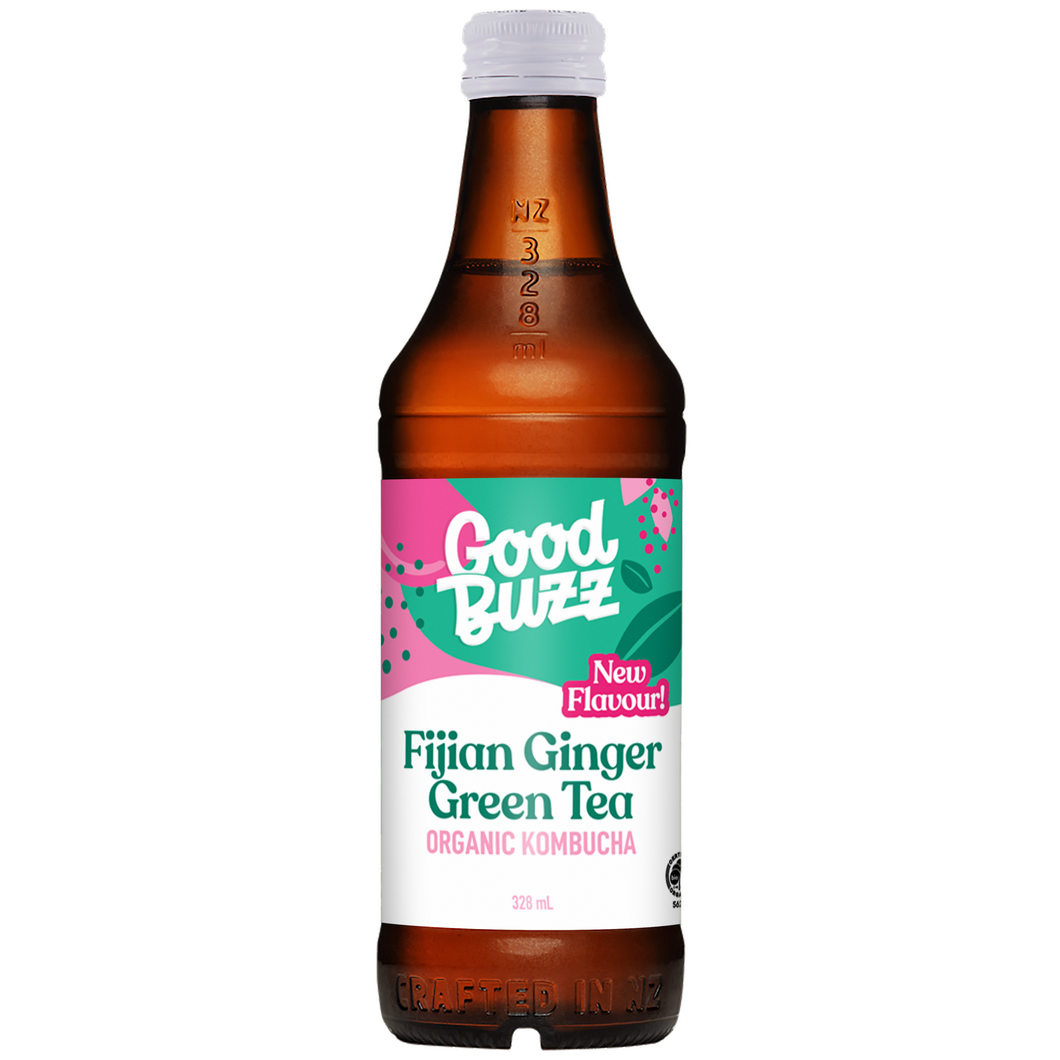 Fijian Ginger Green Tea Kombucha 328ml 12-pack
