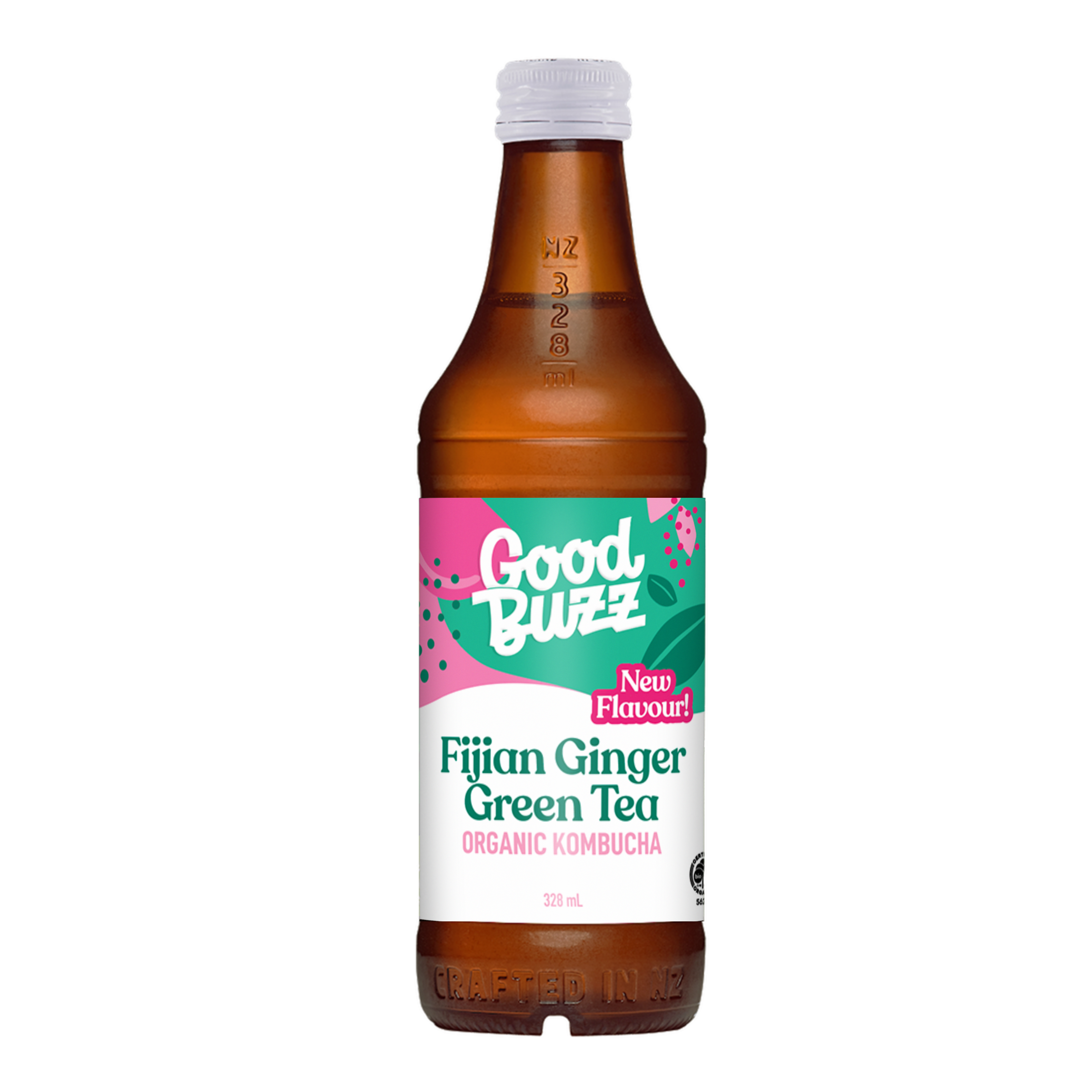 Fijian Ginger Green Tea Kombucha 328ml 12-pack