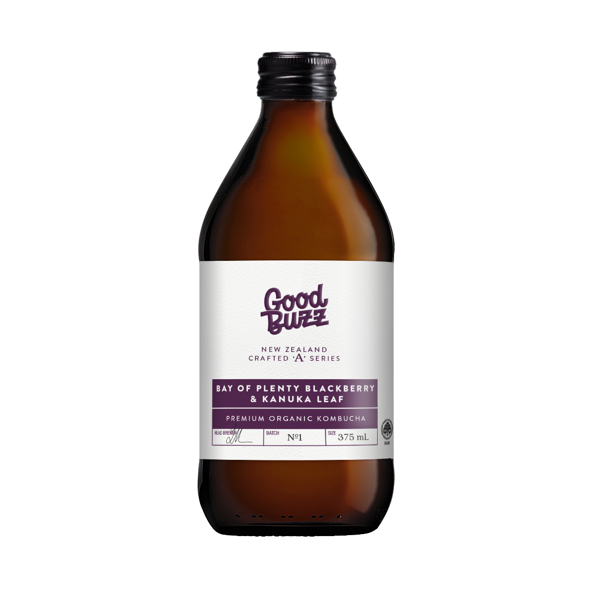 BOP Blackberry & Kanuka Leaf Kombucha 375ml 12-Pack
