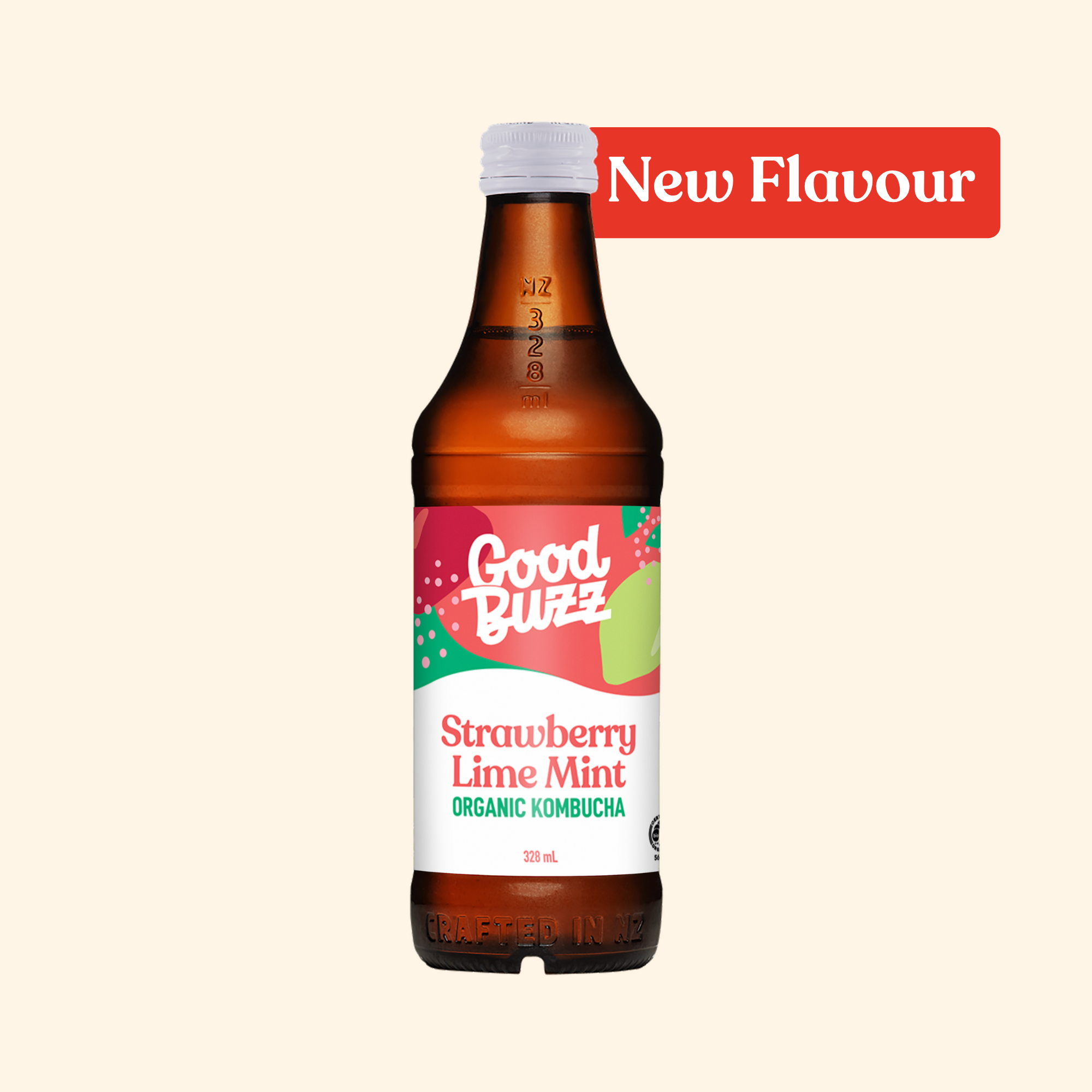 Strawberry Lime Mint Kombucha 328ml 12-pack